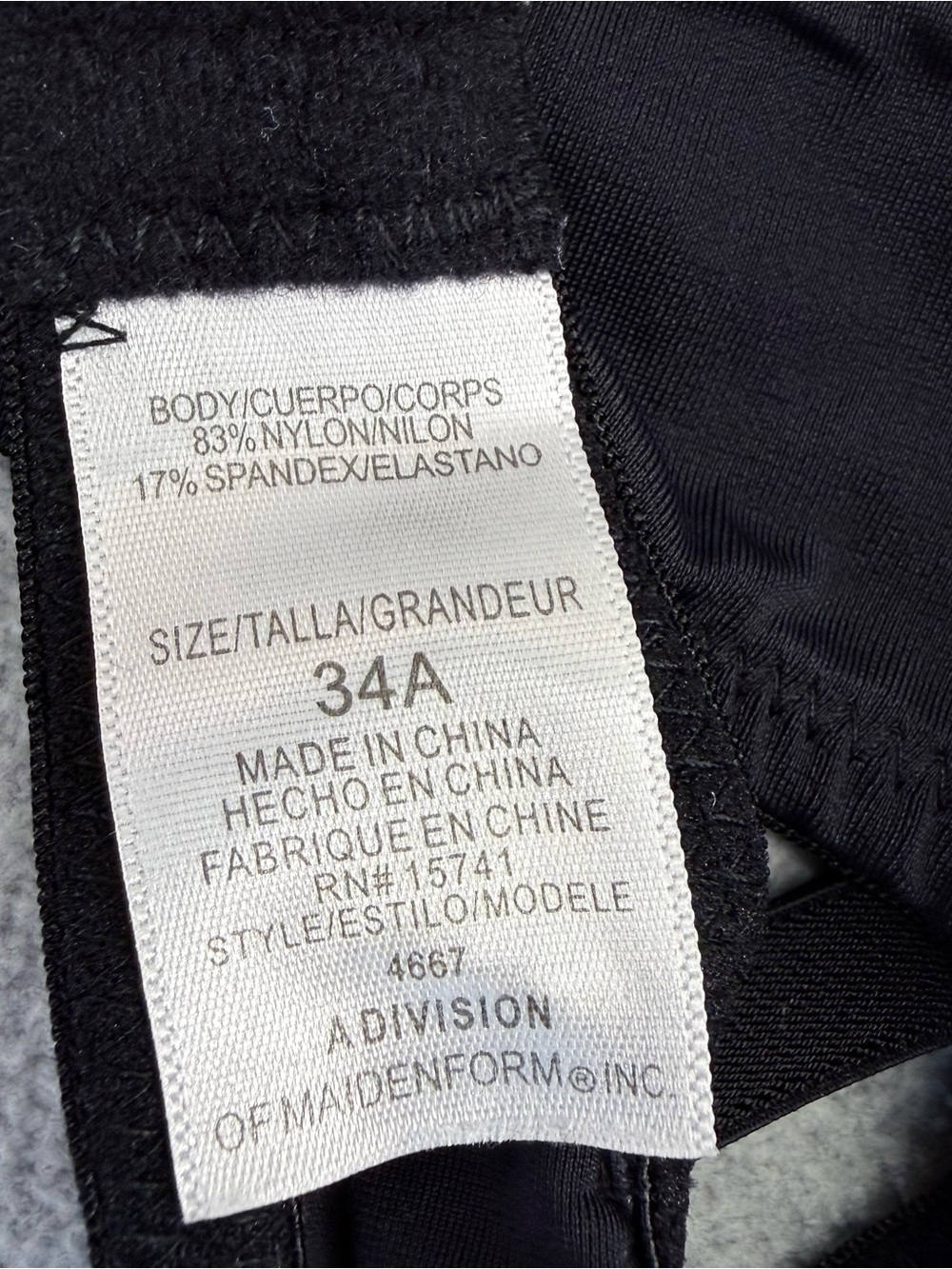 Maidenform Delta Womens Black Wireless Bra Multiwear Strap 34A 15741 - Picture 4 of 10
